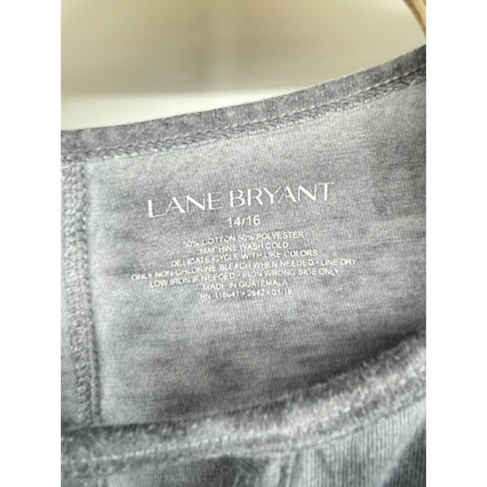 Lane Bryant Gray Mineral Wash V-Cutout Sleeveless Tank Top Plus Size 14/16 - Picture 2 of 5